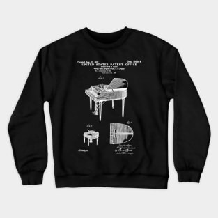 Wurlitzer Piano Patent White Crewneck Sweatshirt